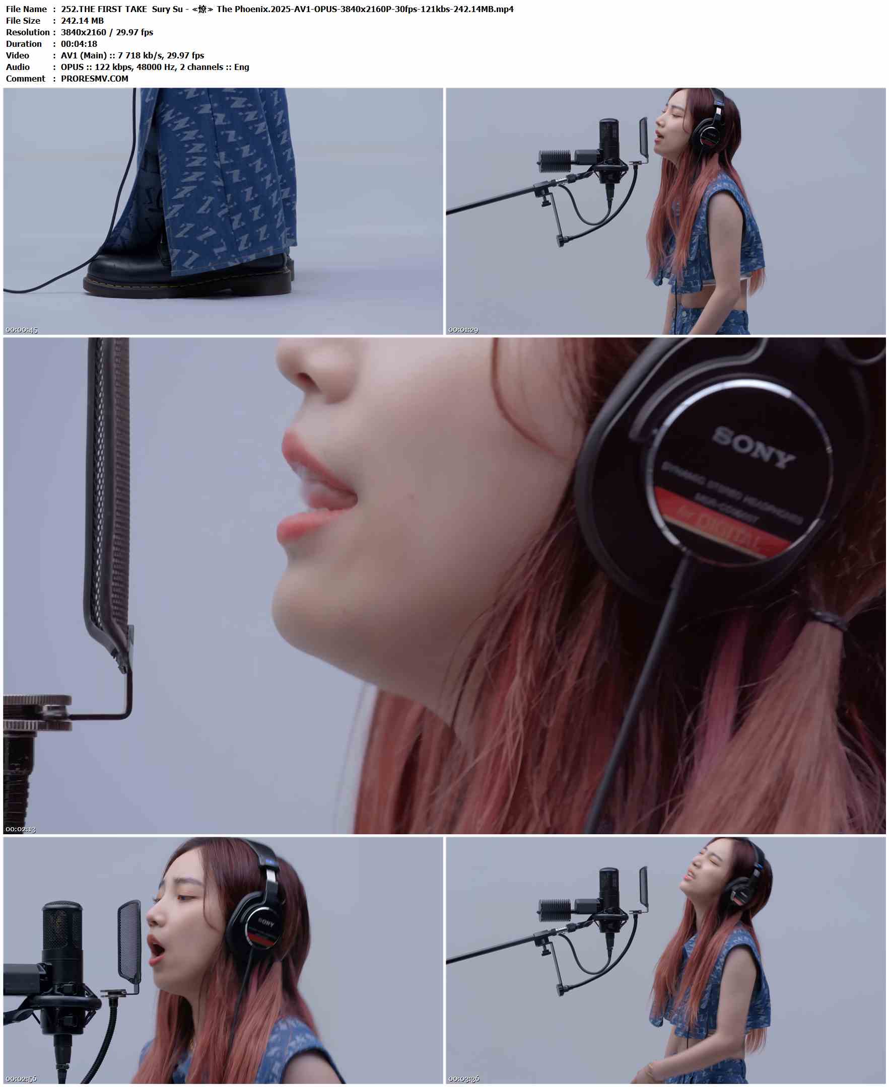 252.THE FIRST TAKE Sury Su - ≪燎≫ The Phoenix.2025-AV1-OPUS-3840x2160P-30fps-121kbs-242.14MB官方MV_高清MV